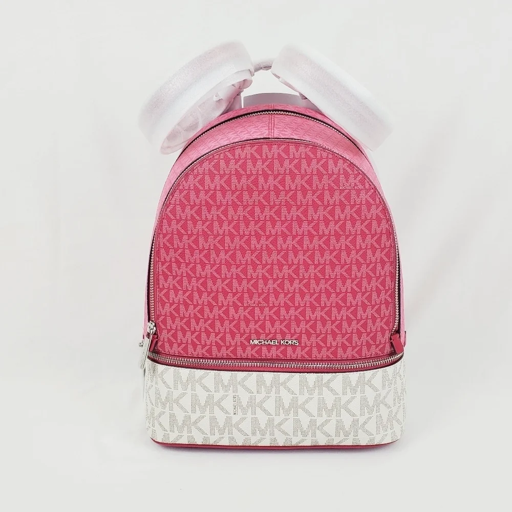 Michael Kors Rhea Medium Color-Block Signature Logo Backpack